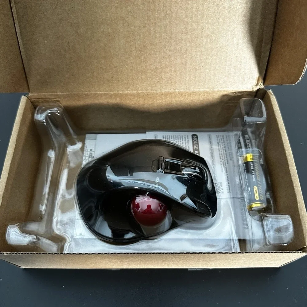 ELECOM EX-G Left Handed Trackball Mouse, 2.4 GHz USB Wireless, Ergonomic, Thumb